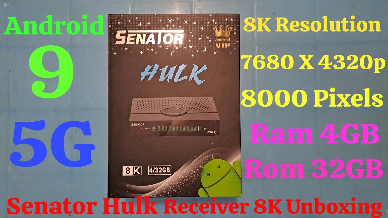 Senator Hulk FUHD 8K Digital Satellite Receiver Unboxing. (For Call & WhatsApp +923127201080)