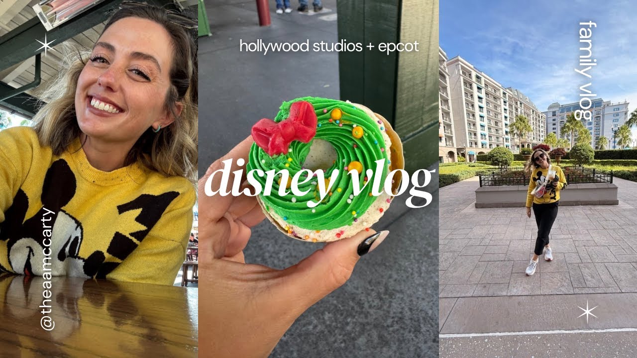 DISNEY WORLD VLOG! 🎄 Hollywood Studios & EPCOT – Christmas Decorations, Rides & Holiday Treats!