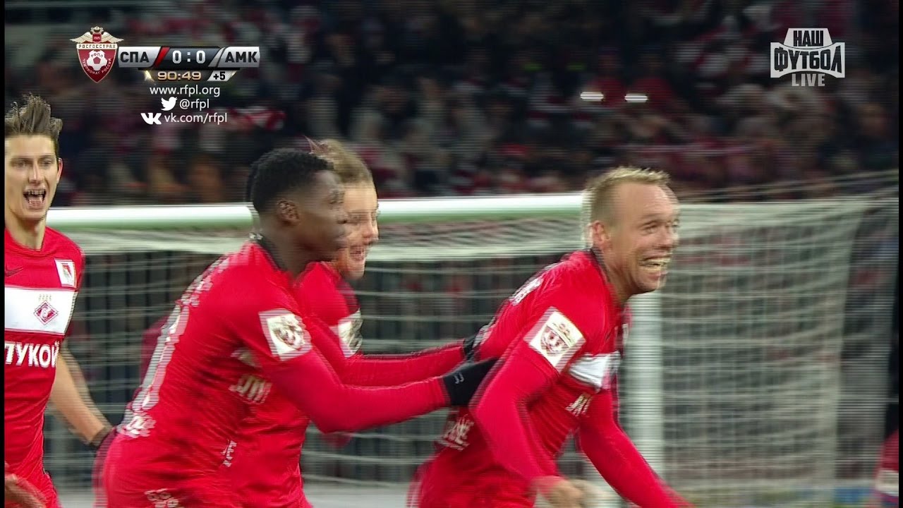 Гол Дениса Глушакова. «Спартак» – «Амкар» | РПЛ 2016/17