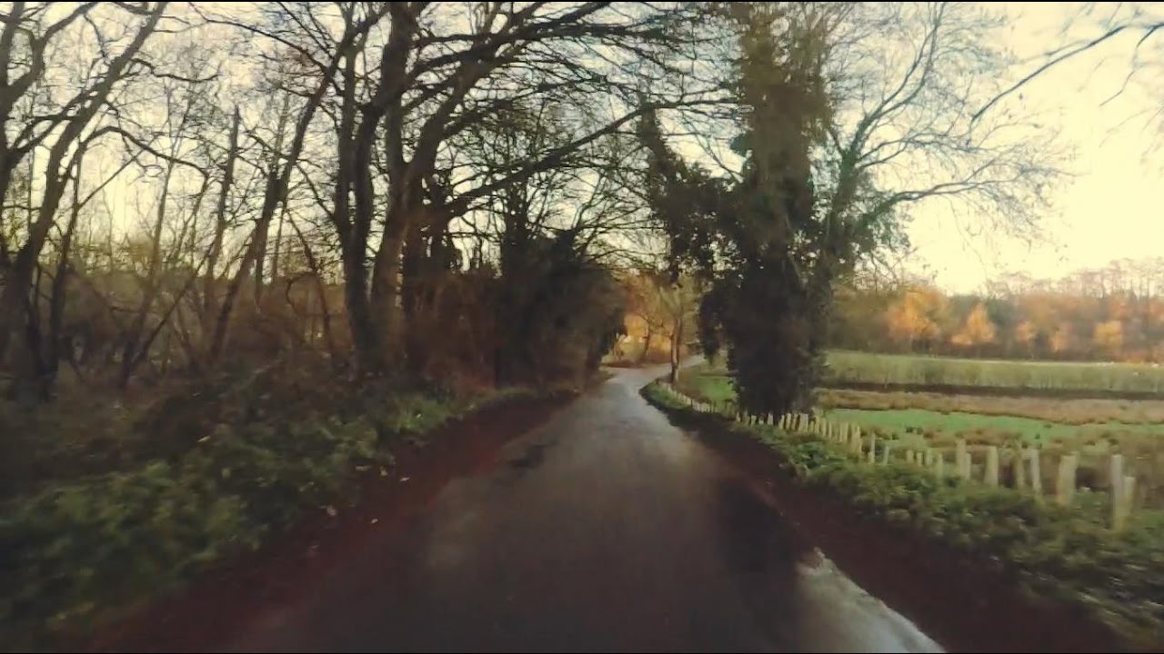 Sunset Drive Through The English Countryside