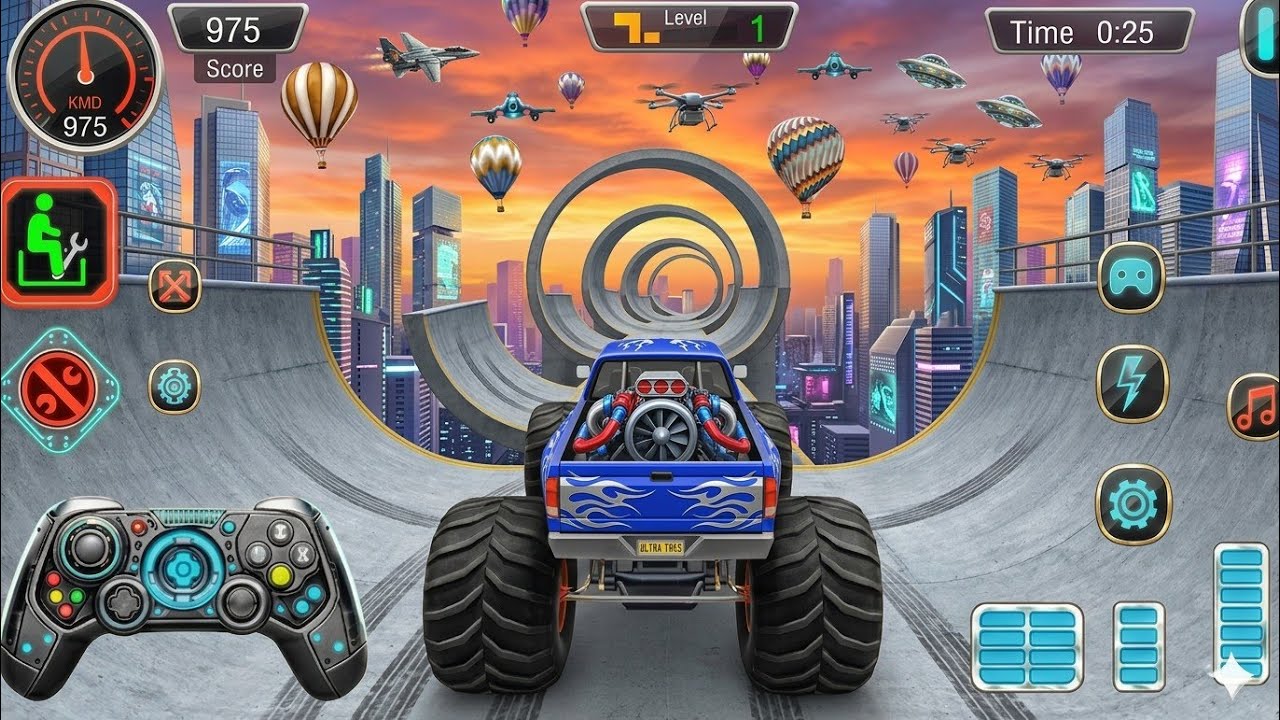 Эпичные гонки на монстр-траках с трюками! Мега-трамплины и высокоскоростные аварии 🤯