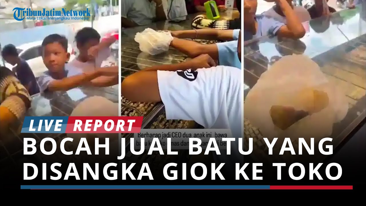 Aksi Polos Empat Bocah Jual Batu yang Disangka Giok ke Toko Emas di Bojonegoro jadi Hiburan
