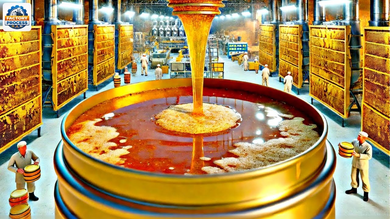 Inside a Modern Honey Processing Plant | From Beehive to Bottle (Full Factory Process)