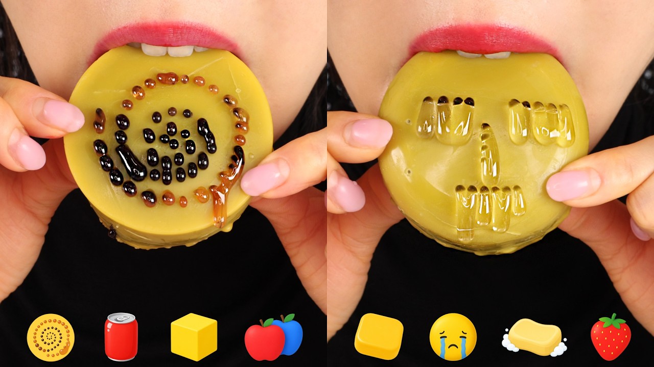 WAX CANDY HONEY JELLY ASMR CANDY, JELLY EATING SOUND ASMR 🍎