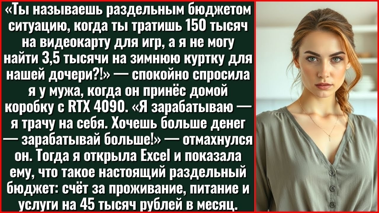 Муж Купил RTX 4090 За 150 Тысяч, А На Куртку Дочери 3,5 Не Дал. Раздельный Бюджет?