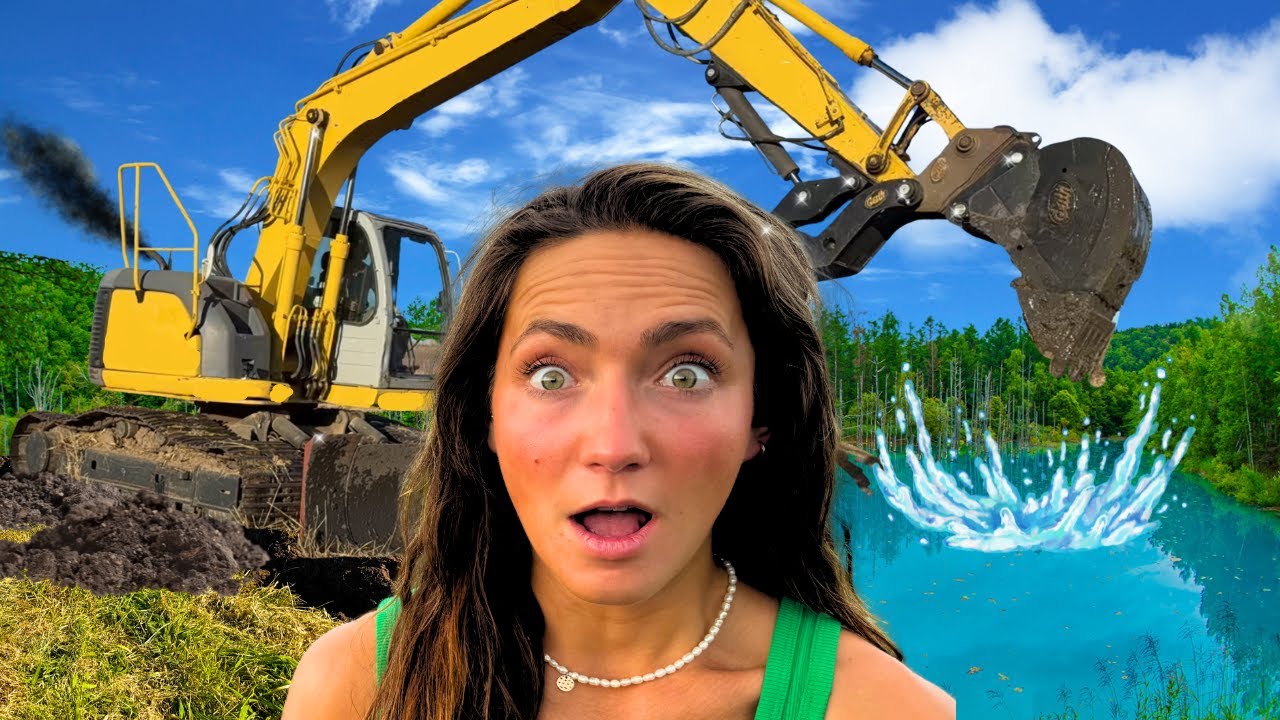Digging A DEEP 1 Acre Pond With Excavator