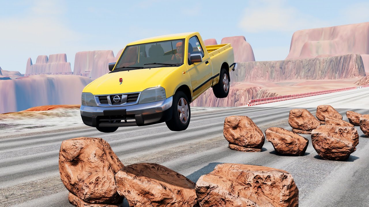 محاكي الحوادث | القفز بسرعة عالية 🚗✈️ 68# BeamNG drive