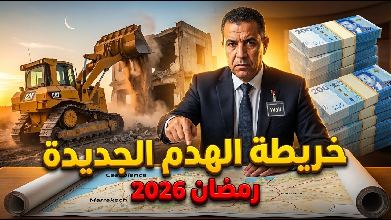 خريطة الهدم الجديدة فرمضان 2026 🚨: من كازا لمراكش.. شكون الأحياء اللي غاتمشي؟ وحقيقة الاستفادة 🏚️💰