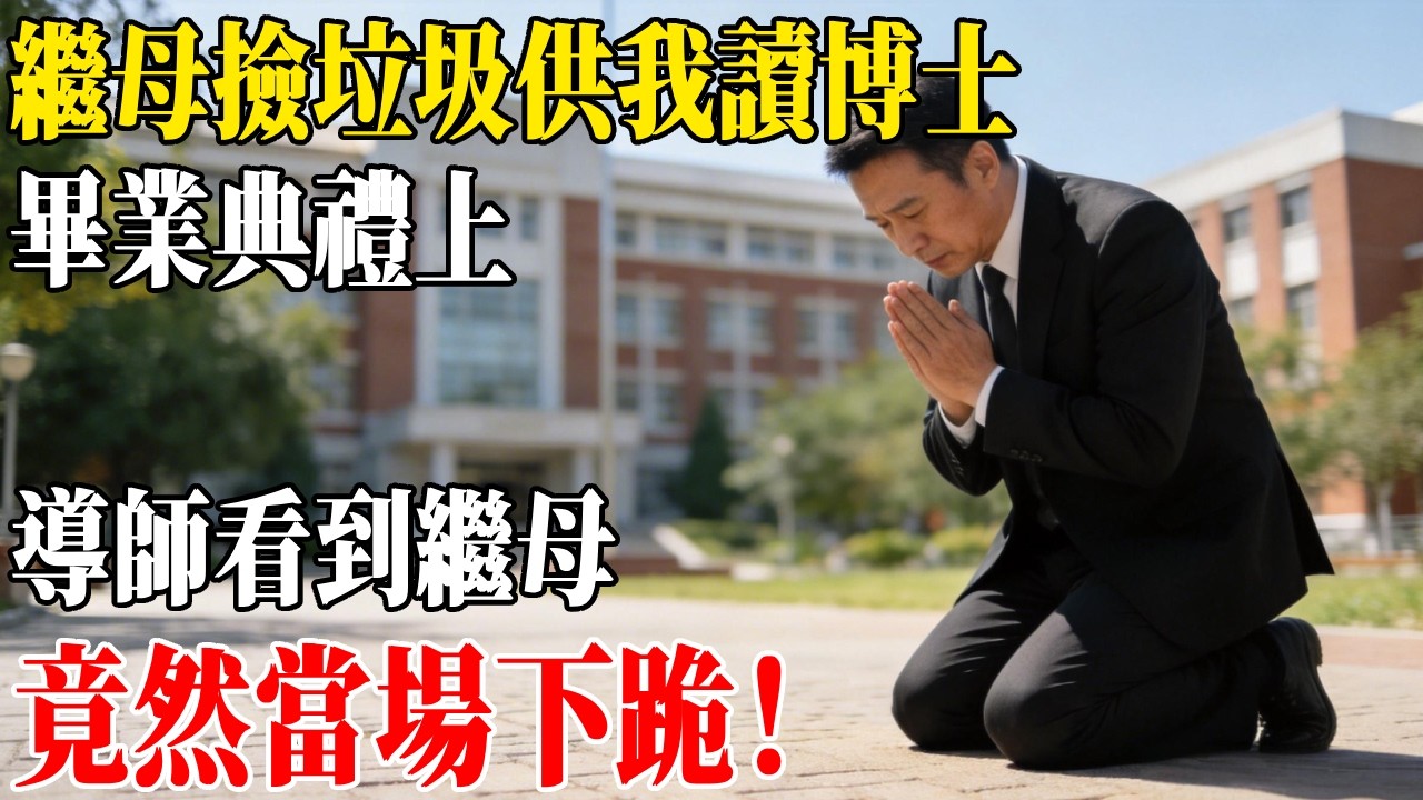 繼母撿垃圾供我讀博士，畢業典禮上，導師看到繼母，竟然當場下跪！#民間故事 #人間故事會