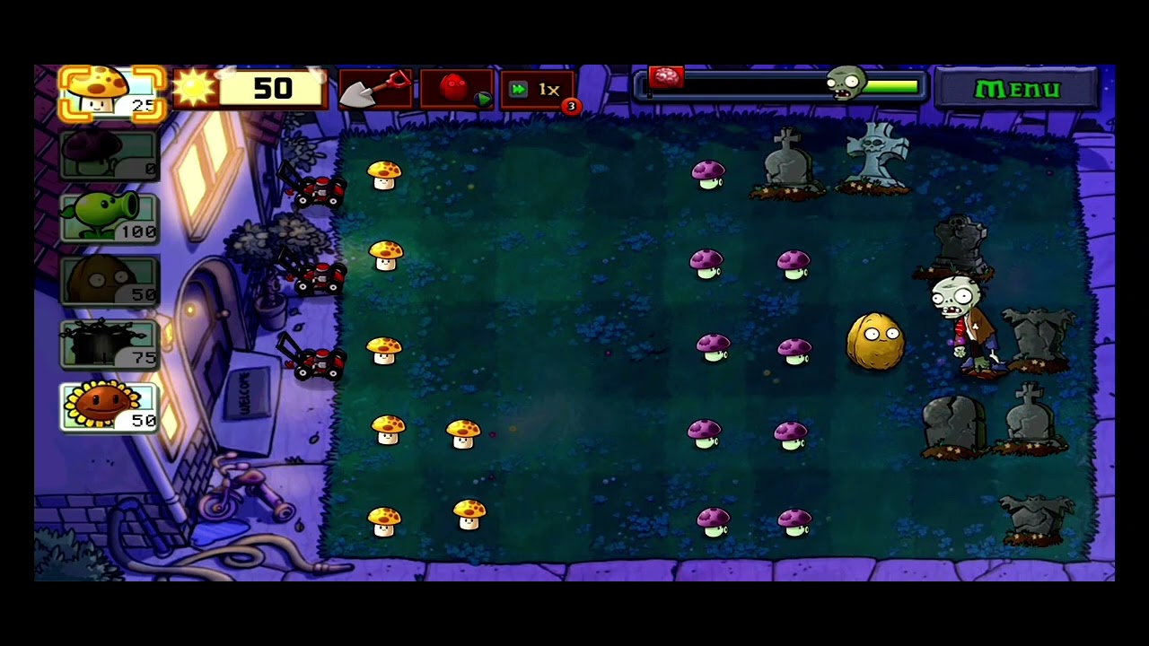 Plants vs zombie night level 6 #plantsvszombies #games @Salsa-games 