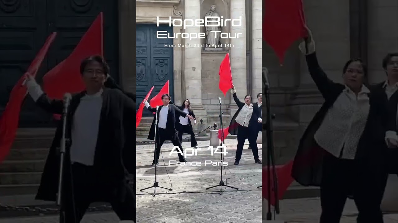 Dance with red flags (In Sorbonne University) #france #Paris #musical
