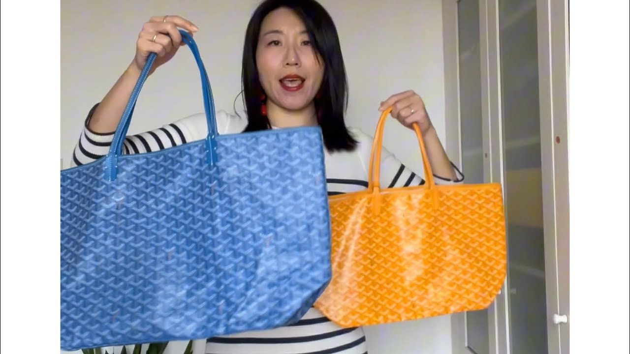 Size Guide to Goyard saint Louis tote. Detailed comparison and mod shot