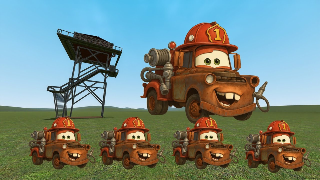 fire truck mater Nextbots vs Towers Gmod