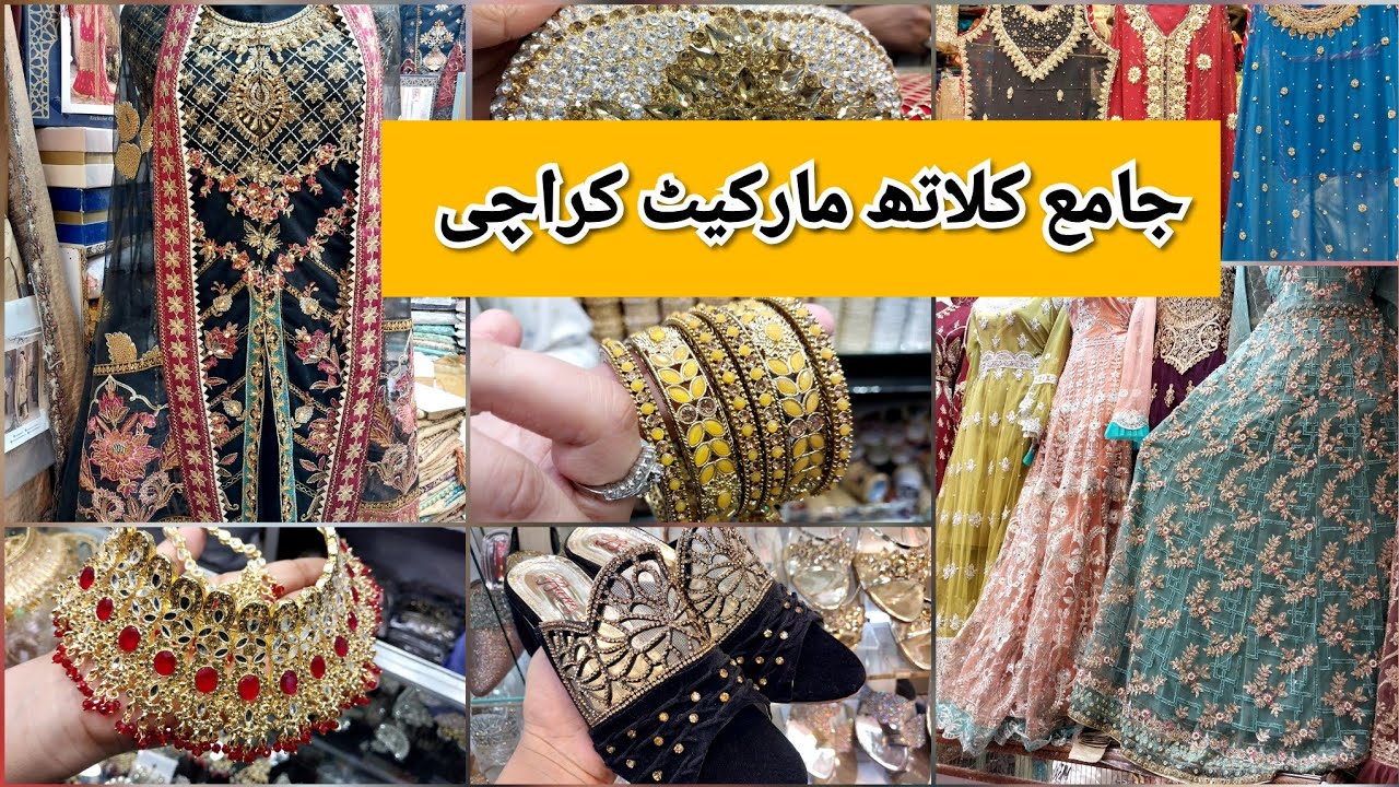 Jama Market Jama Cloth Karachi-heel,maxi,kurti,fancy dress & bag Shopping-Local Bazar Pakistan