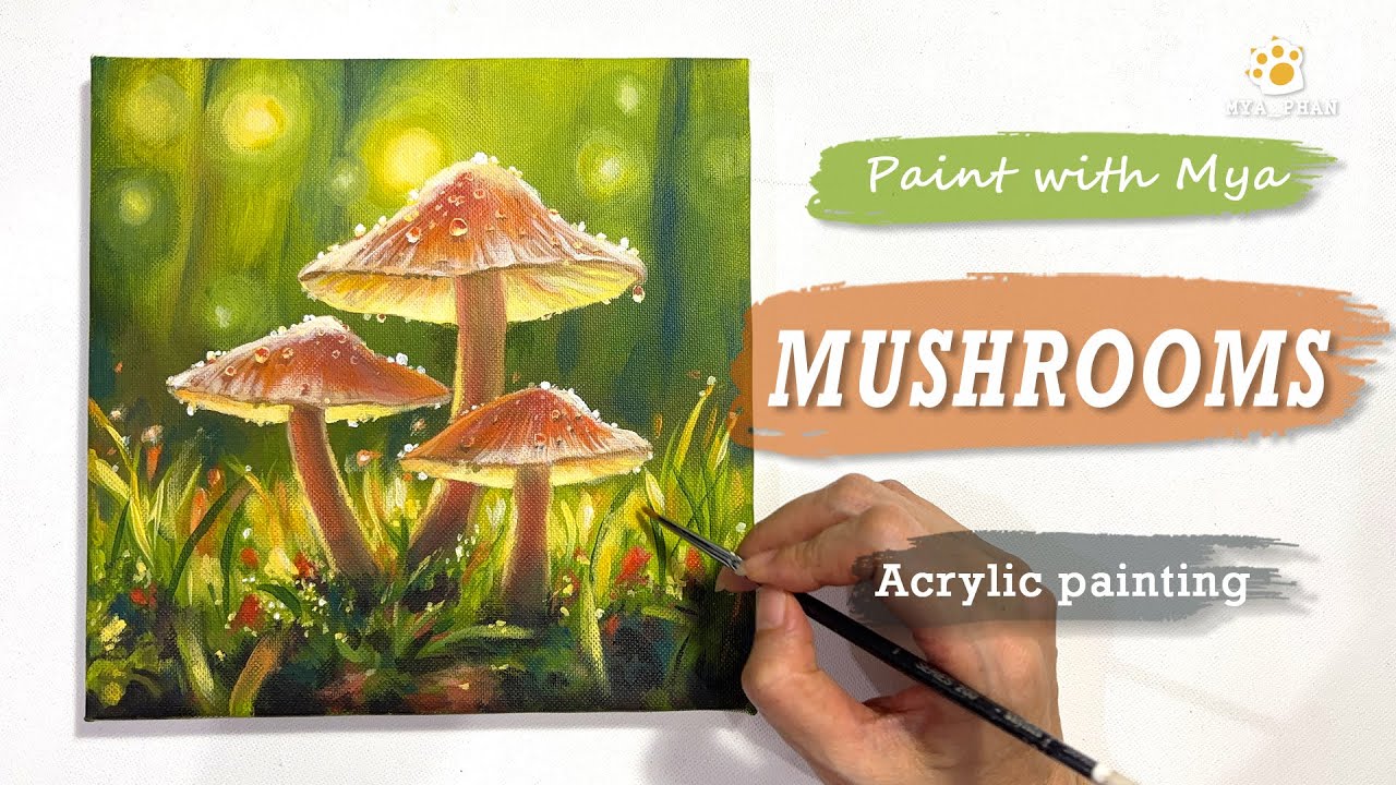 How to paint Mushrooms /Step by Step/ Acrylic Painting #064