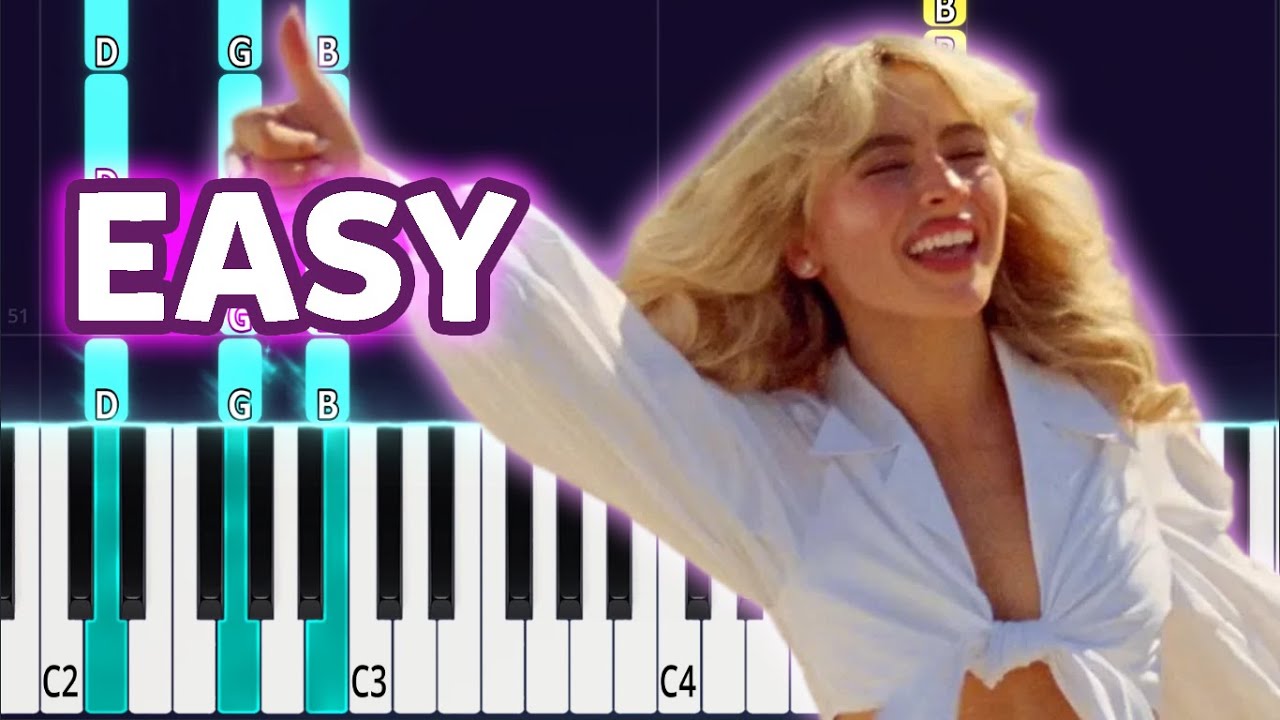 Sabrina Carpenter - Manchild Easy Piano Tutorial