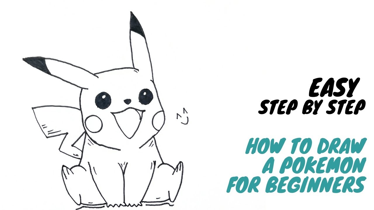 How to Draw A Pokemon Cartoon for Beginners | Easy Step by Step | Arshaka Drawing