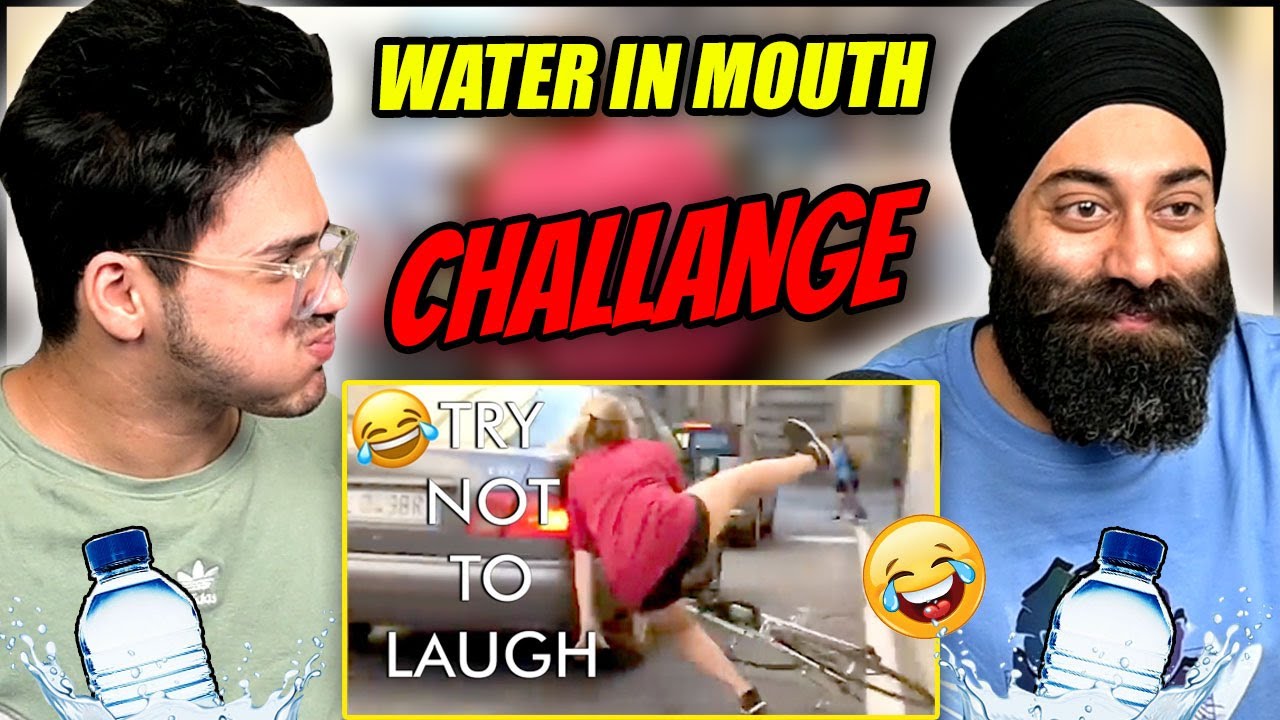 Try Not to Laugh Challange But With Water In Mouth  | REEACT