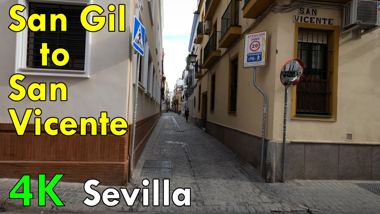 Exploring San Gil, San Lorenzo & San Vicente neighborhoods in Seville - 4k Walking Tour Spain 🇪🇸