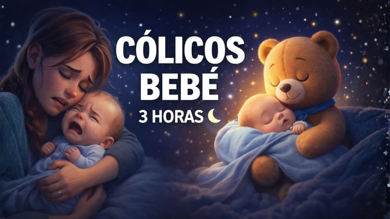 Música para Cólicos Bebé (3 Horas) 🌙 Sueño Profundo