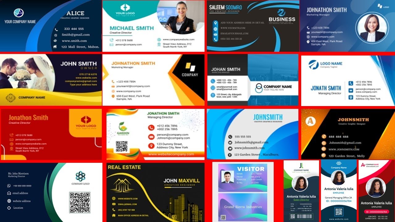 Business Card Design in Photoshop ||How to create a professional visiting card design in photoshop