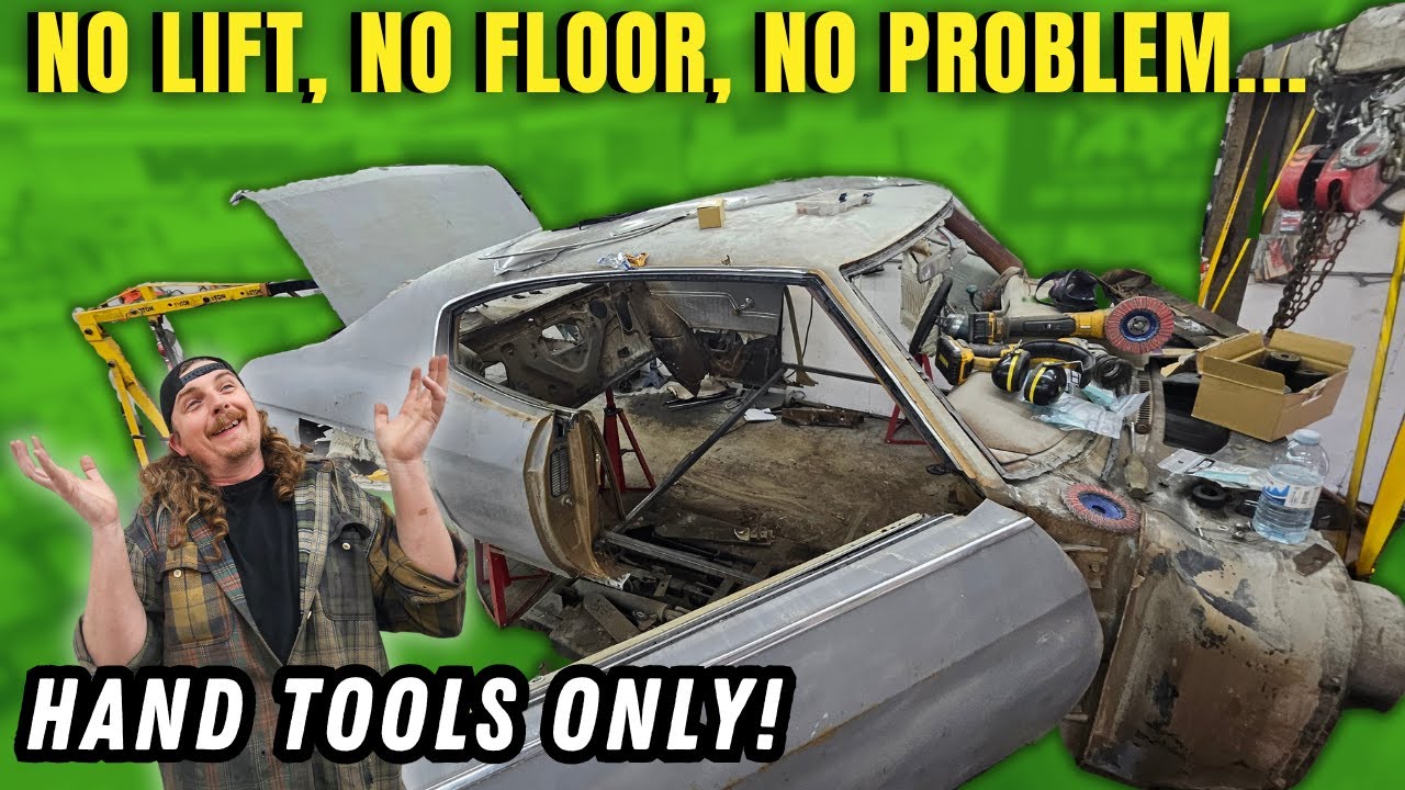 70's Chevelle Full Floor Pan Install- No Fancy Lifts Here!
