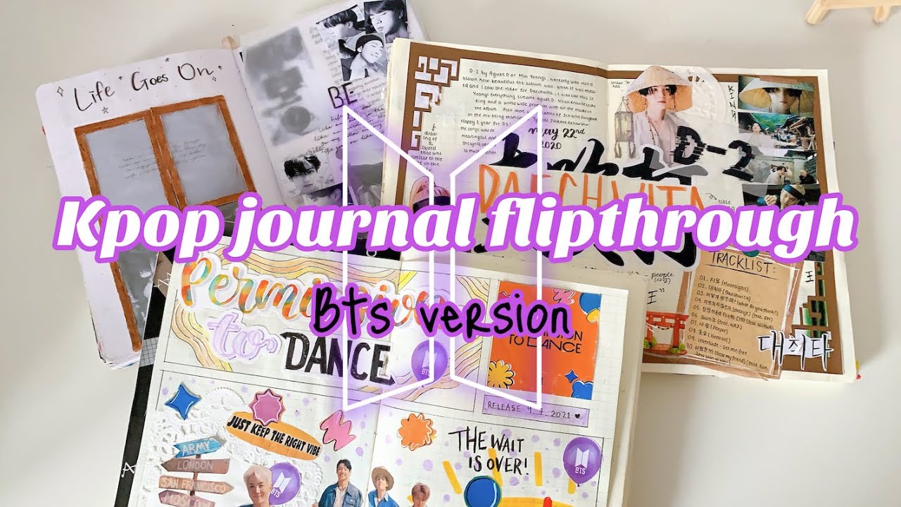 kpop journal flipthrough BTS ⁷ ⟭⟬  ⟬⟭ ʕ •ᴥ•ʔ |💜|