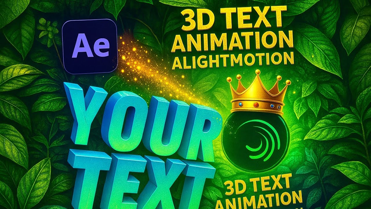 AE like 3D Text animation Alightmotion