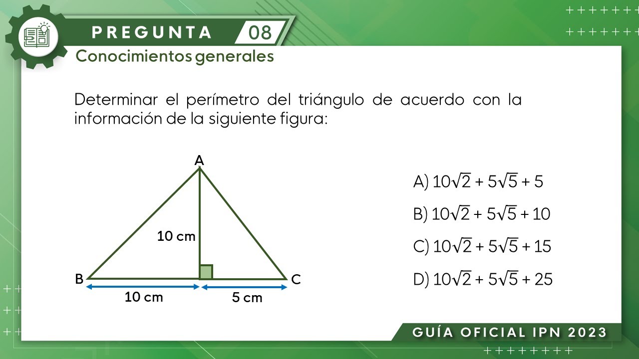Guía IPN 2023 | Trigonometría Pregunta No. 08 | Conocimientos generales