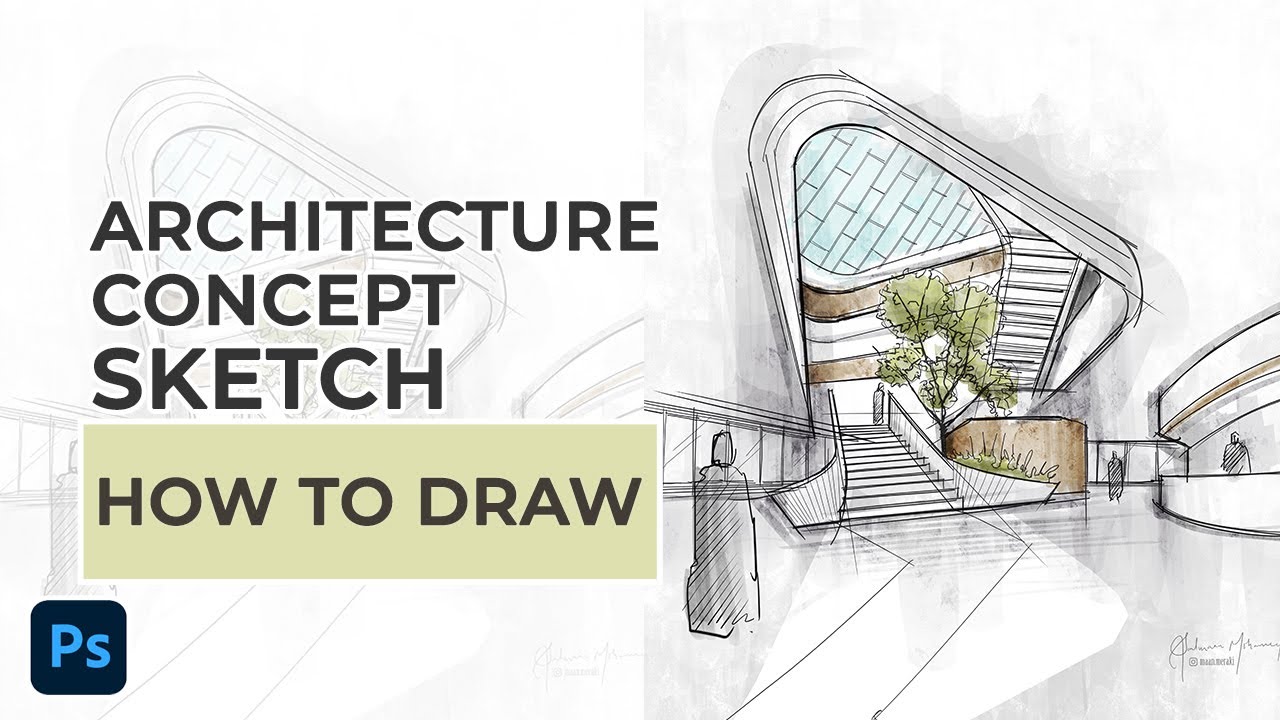 Architecture CONCEPT SKETCH time-lapse | Digital Sketching Architecture
