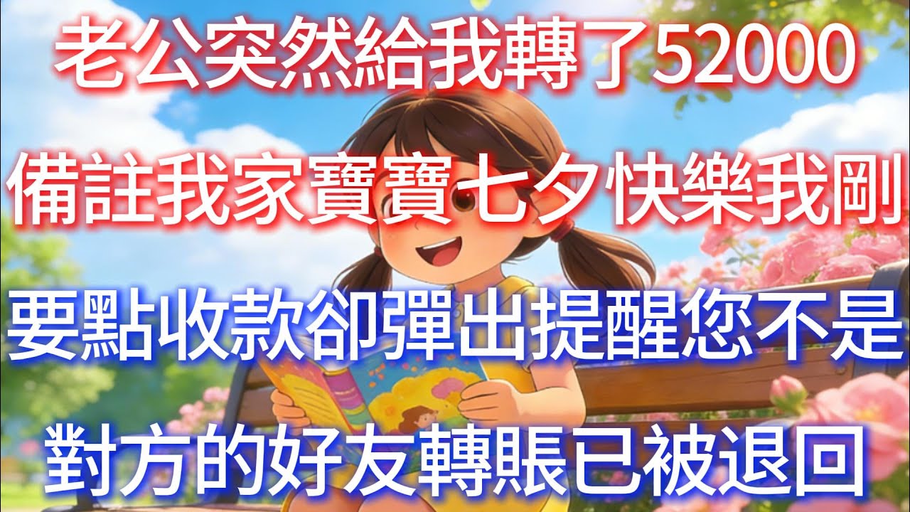 老公突然給我轉了52000，備註：我家寶寶七夕快樂，我剛要點收款，卻彈出提醒：您不是對方的好友，轉賬已被退回