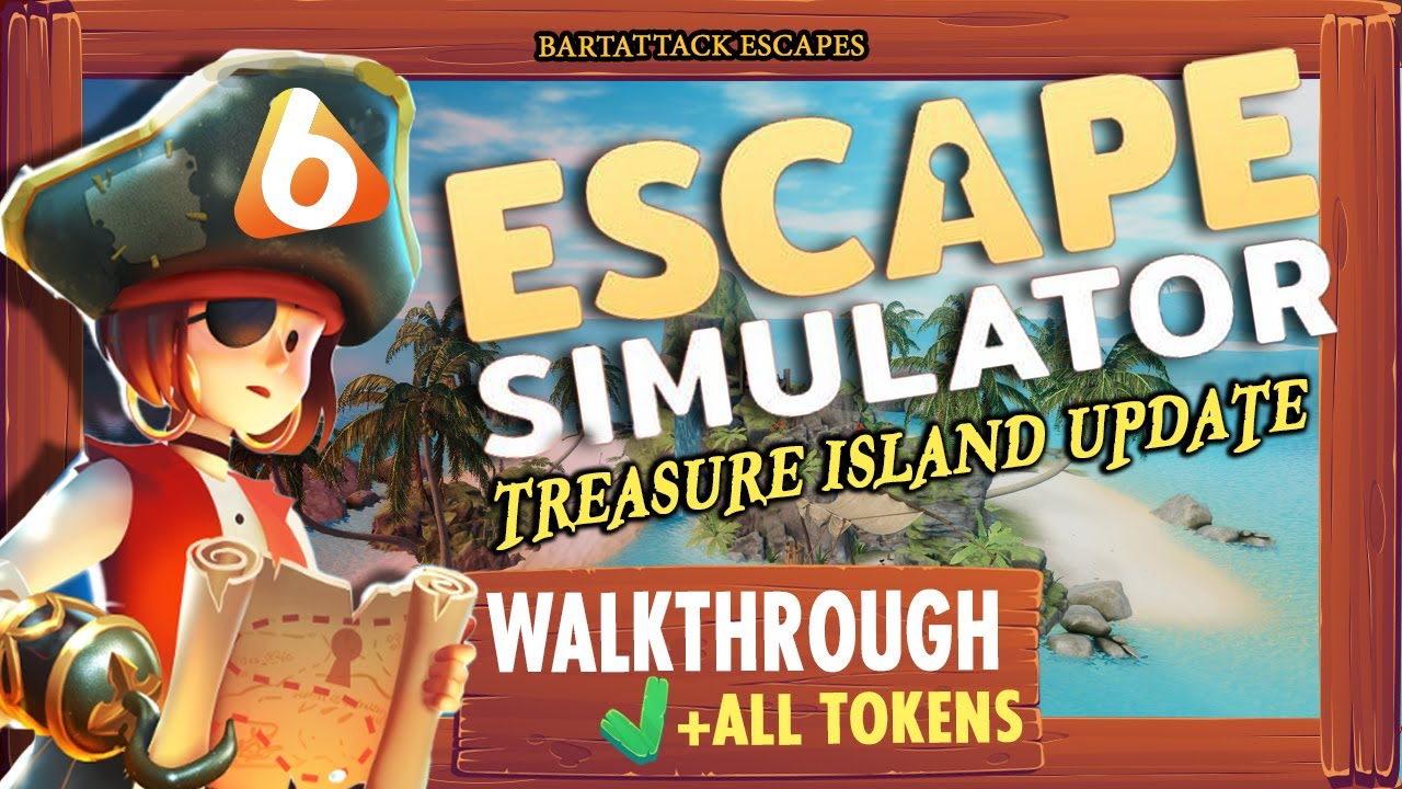 ESCAPE SIMULATOR : TREASURE ISLAND (free update) | Walkthrough + All tokens... AARRR!