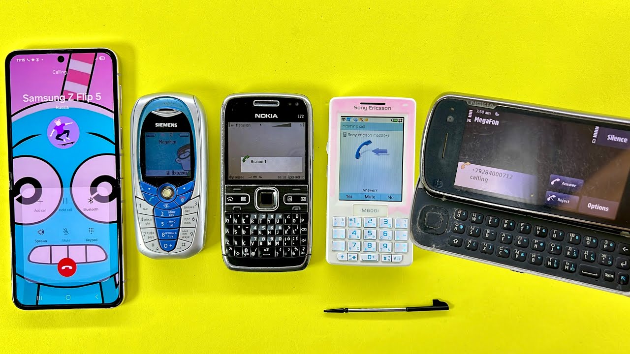 Samsung Z Flip5 Calling on Siemens C65 Vs Nokia E72 | Sony Ericsson M600i Vs Nokia N97 Incoming Call
