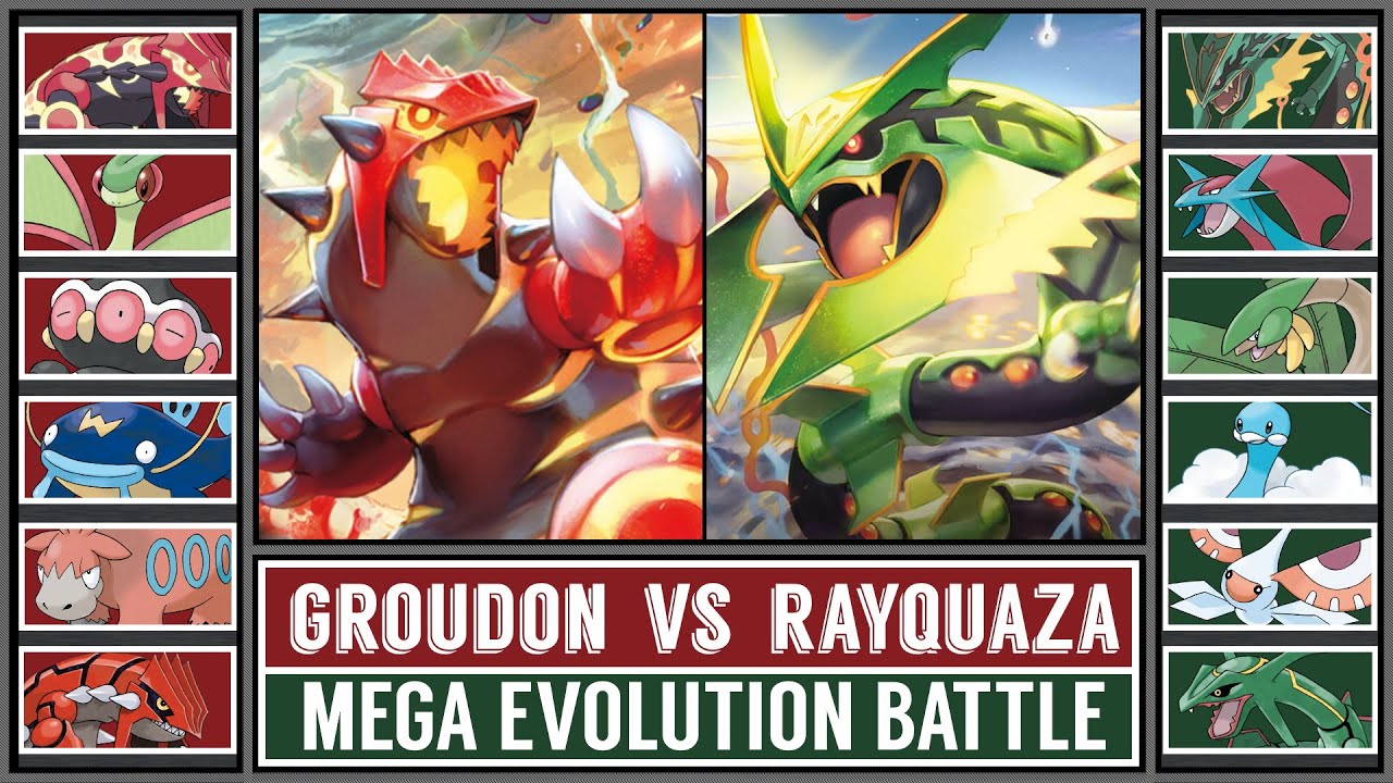 PRIMAL GROUDON vs MEGA RAYQUAZA | Legendary Mega Pokémon Battle