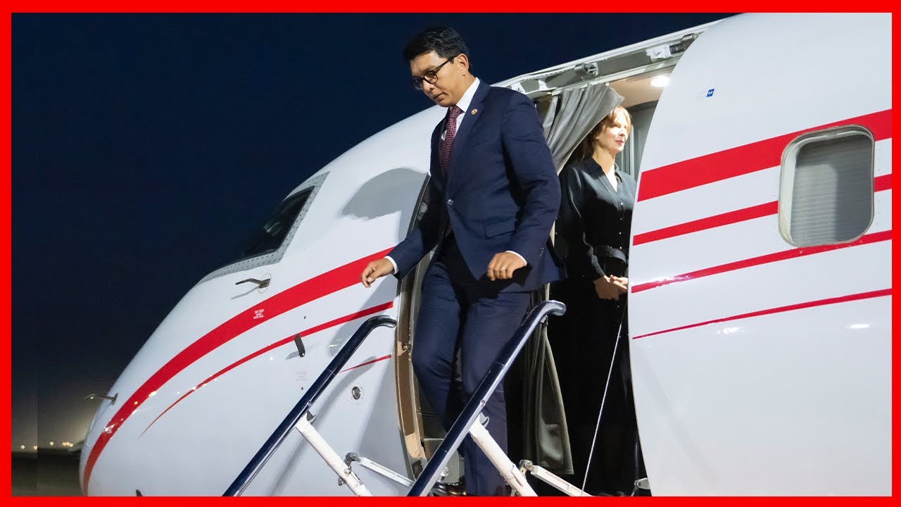 Arrival of the President Andry Rajoelina of Madagascar in Rwanda for a state visit