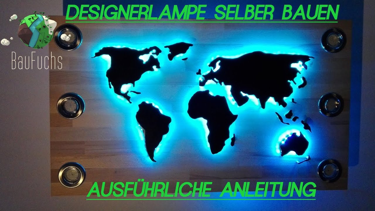 DIY - DESIGNER LAMPE WELTKARTE STIL SELBER BAUEN | BAUANLEITUNG