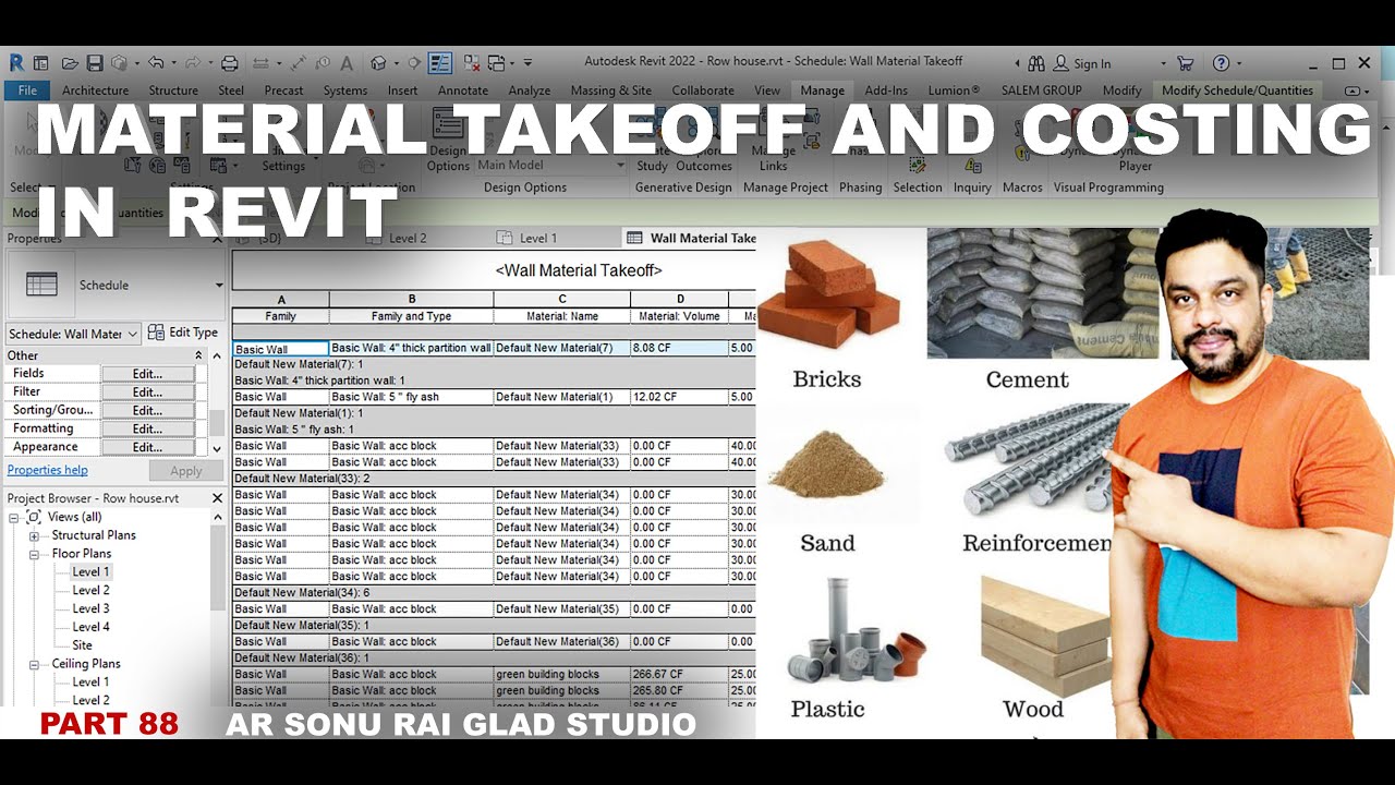 Material Takeoff and costing in Revit (Part 88)