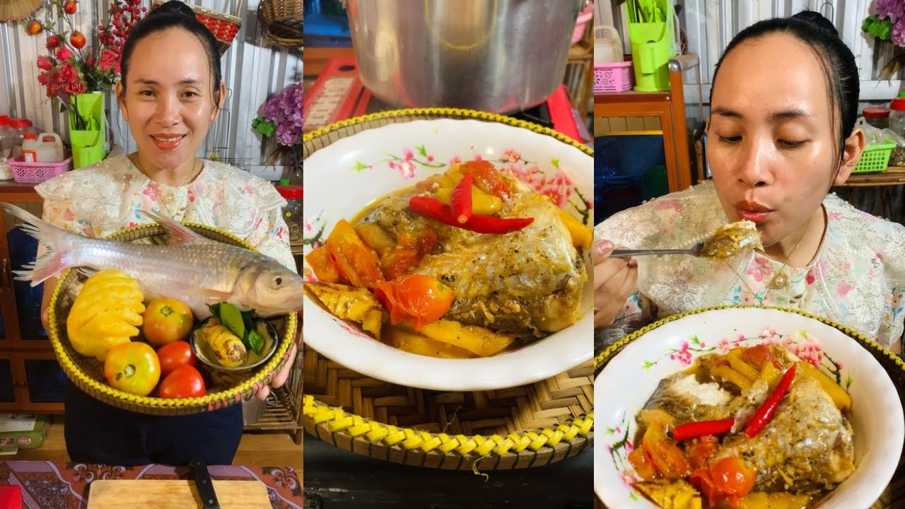 Cooking Braised Fish with Pineapple and Tomatoes 