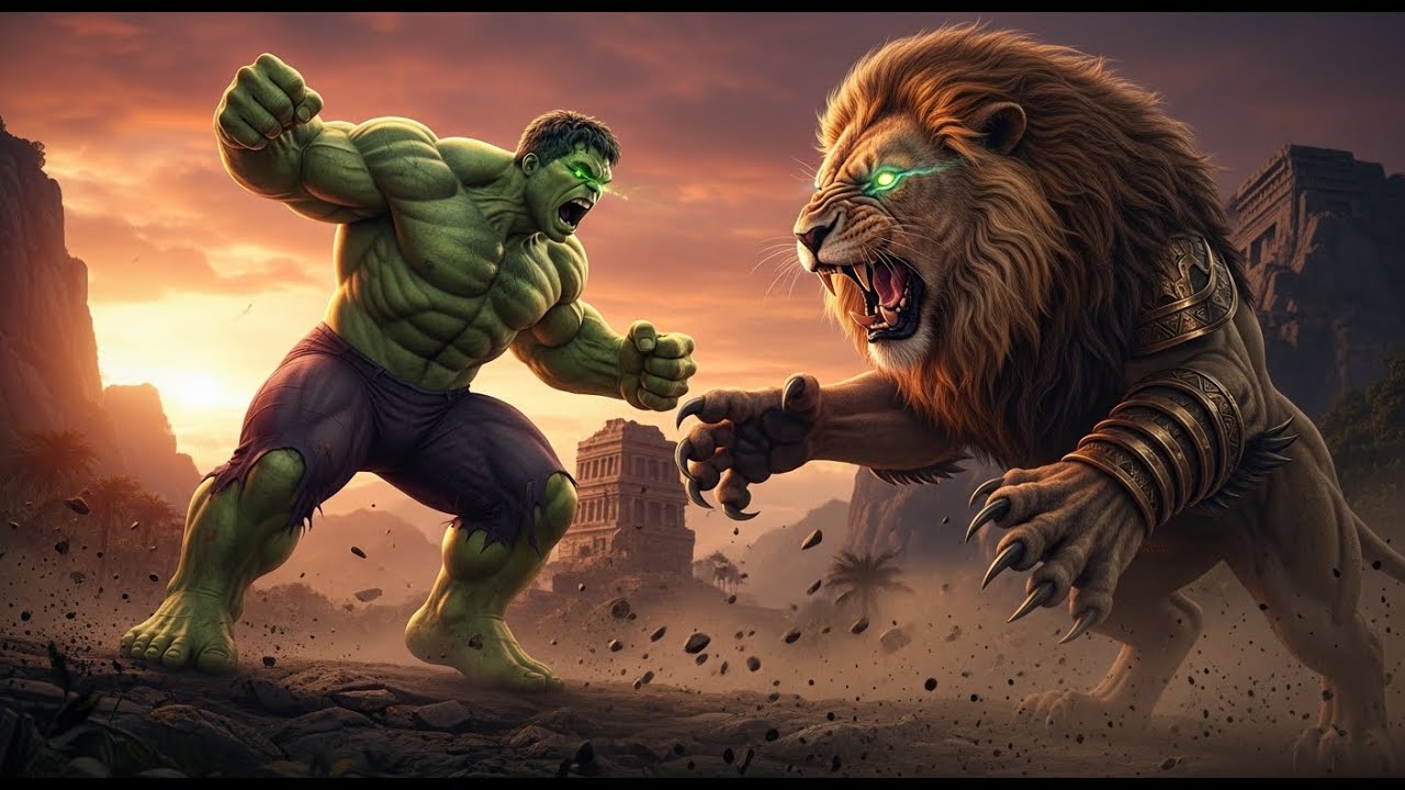 💚 Hulk vs. Giant Lion 🦁🔥 The Hunt & the Intervention ⚡