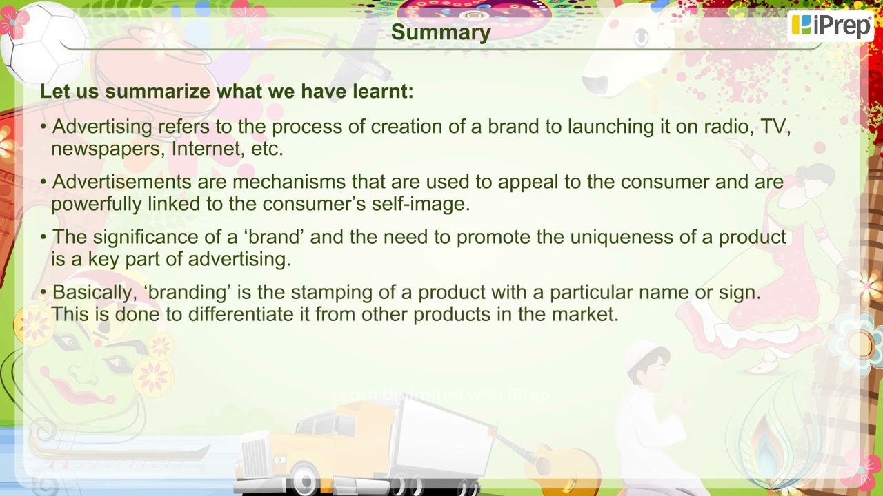 Summary - Understanding Advertising | Understanding Media | Political Science | Class 7th | iPrep