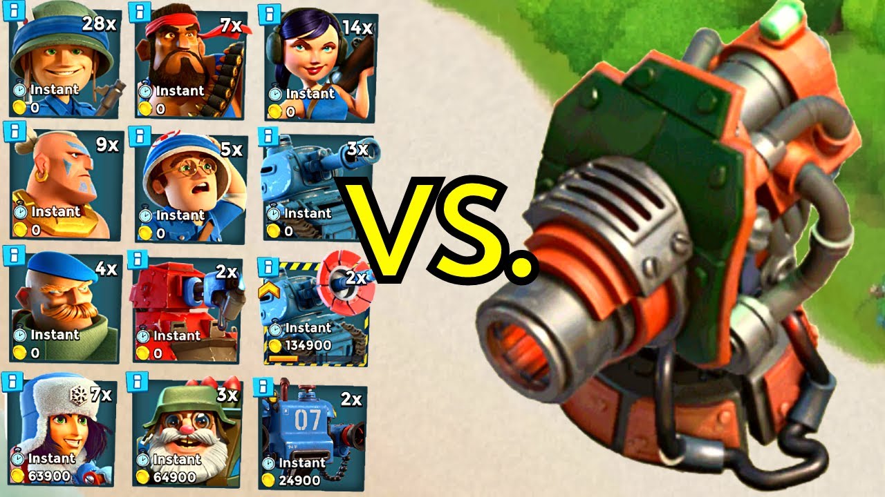 Boom Beach⚓ EVERY Troop vs. MAX. Boom Cannon! - Lazortron Special | #BoomBeachAllTroopsVersus