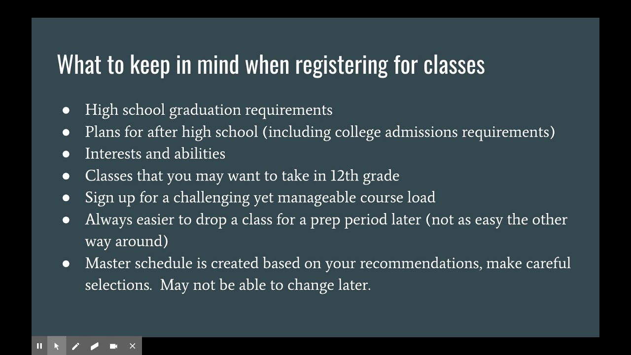 Course Registration Class of 2023
