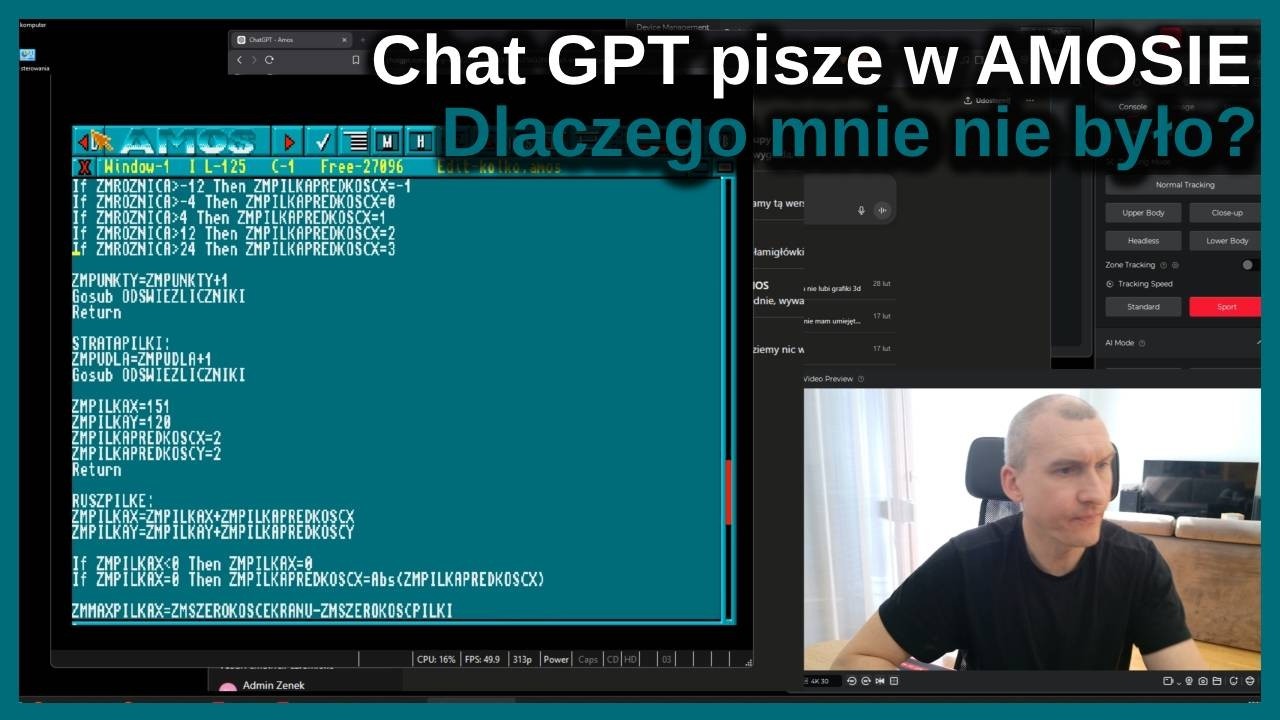Dlaczego mnie nie było? / ChatGPT pisze w AMOS-ie