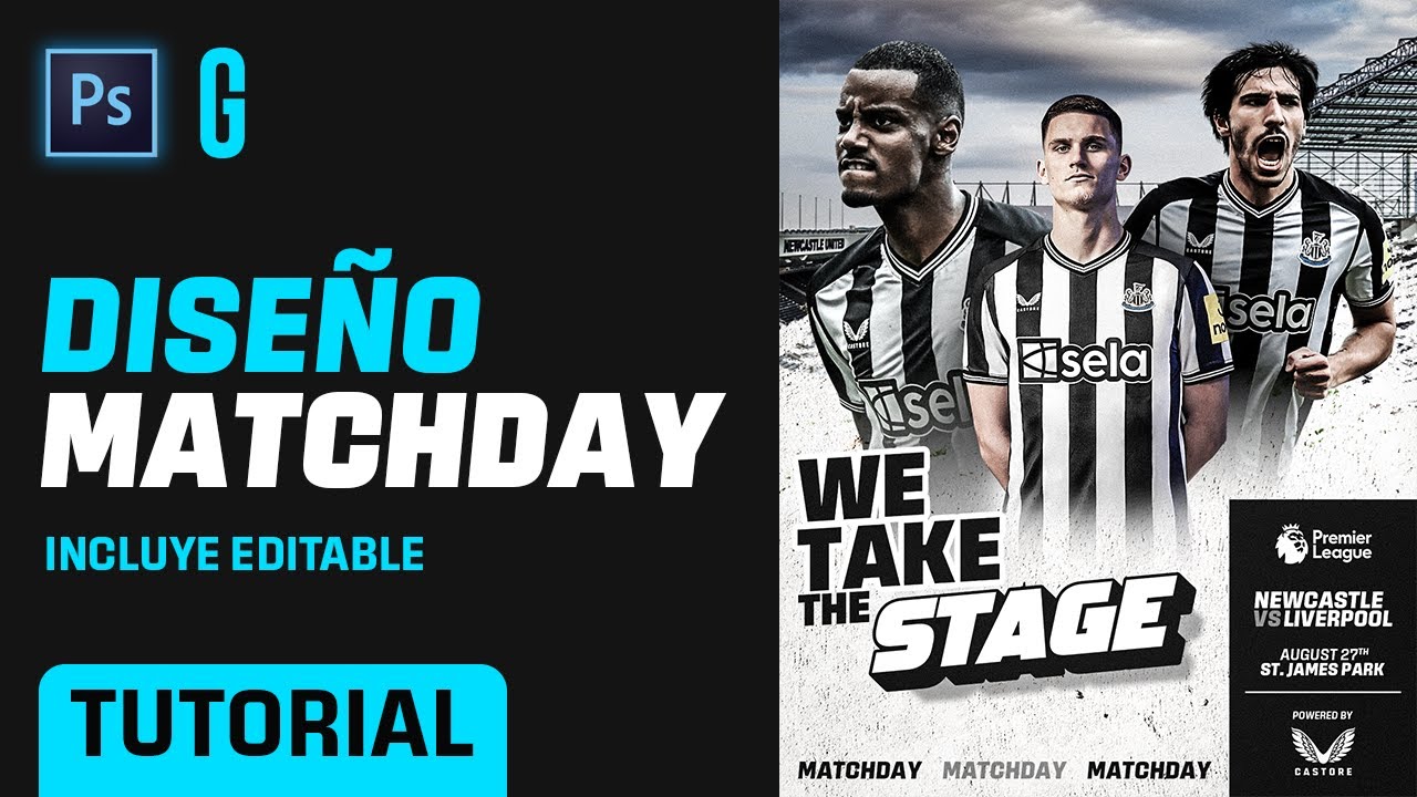 Photoshop Tutorial | Diseño MATCH DAY Paso a Paso + PSD | MATCHDAY Poster Design STEP by STEP