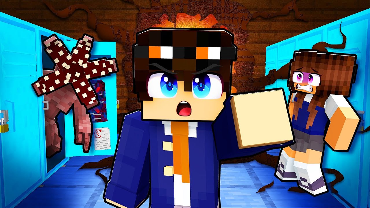 um GAROTO na ESCOLA de STRAGER THINGS no Minecraft!