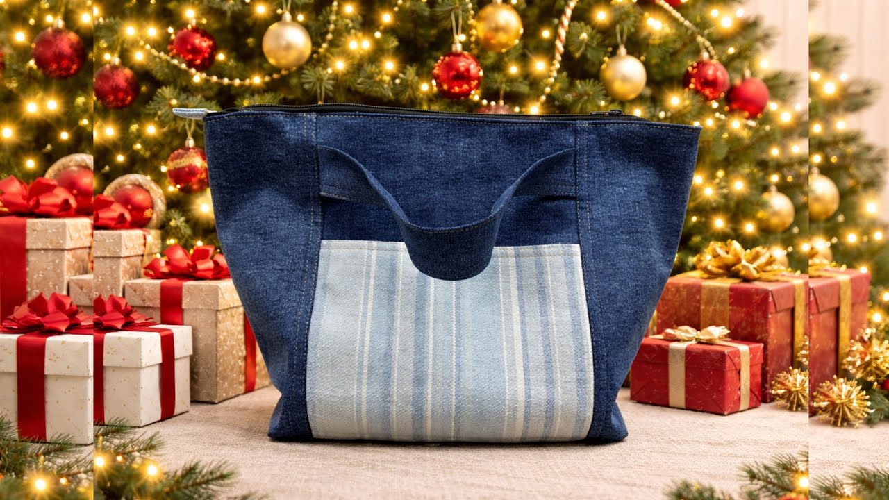 ✨ Handmade Holiday Gift Bag 🎄 | Easy Sewing for Everyone