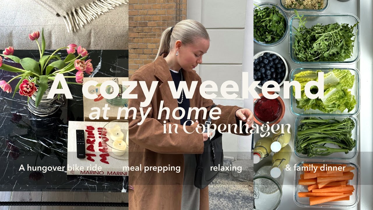 A weekend in Copenhagen | 18km hungover bike ride, making Danish "klatkager", mealprep & fam dinner