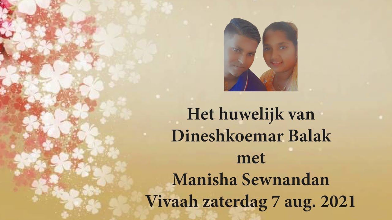 Het huwelijk van Dineshkoemar balak en Manisha Sewnandan.