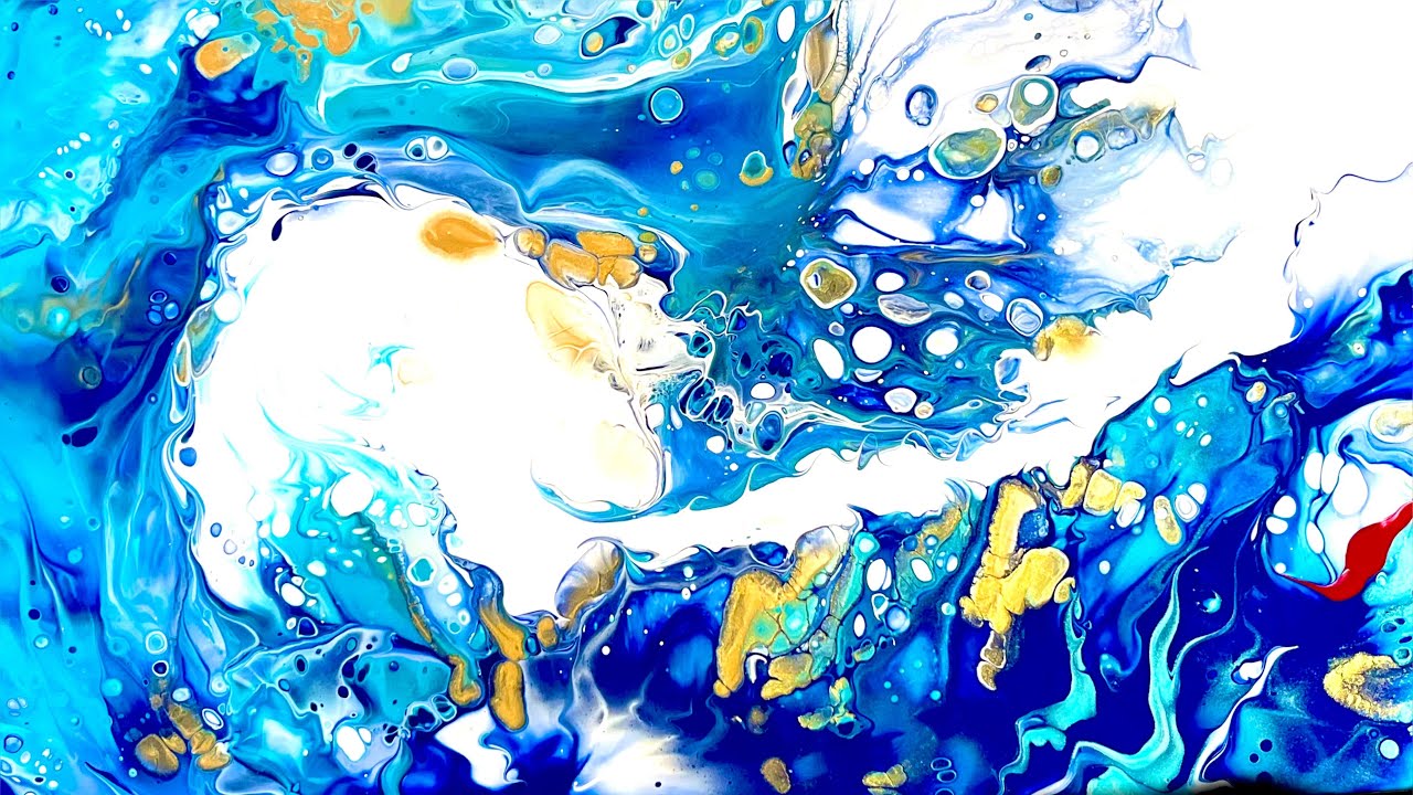 How to create This OCEAN Painting  🌊 Fluid Art Tribute To Cornwall Hospice Care @KimsArtAlchemy 