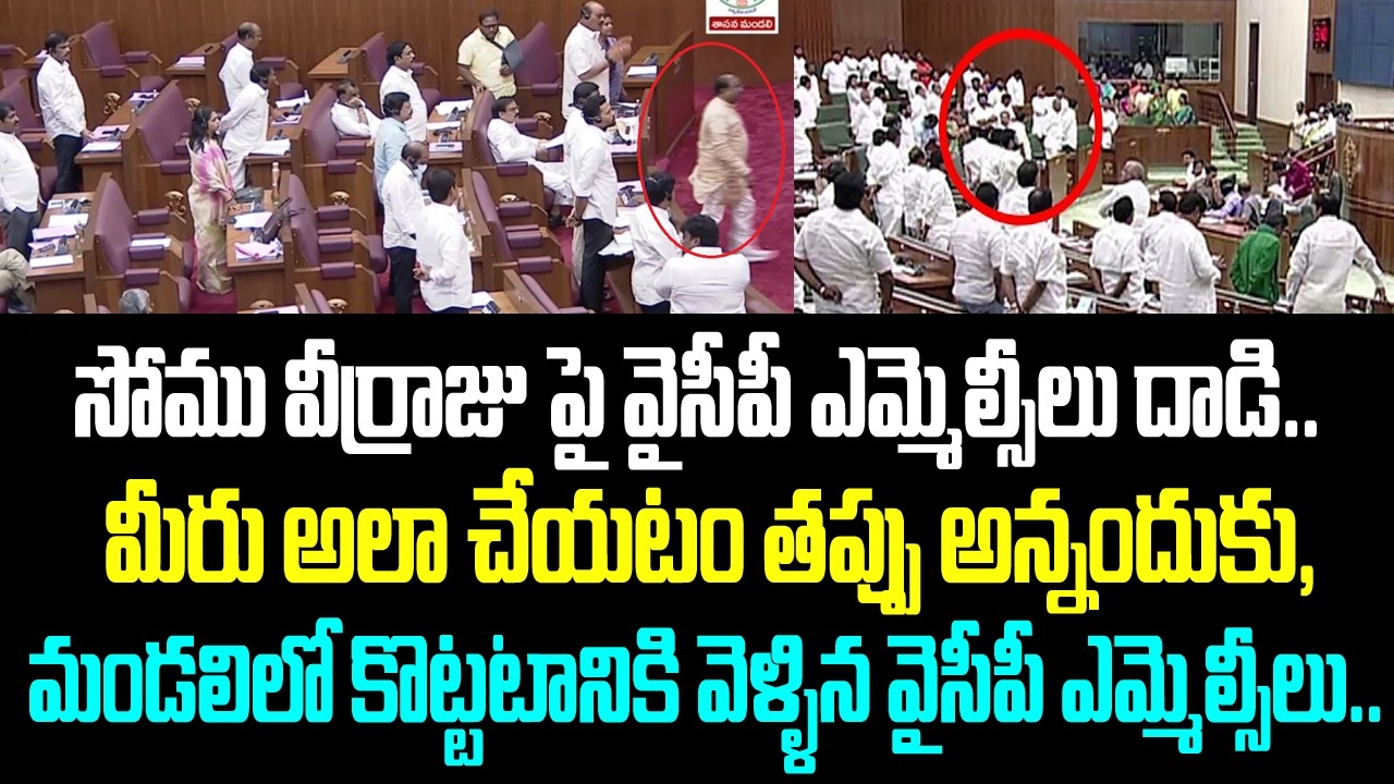 సోము వీర్రాజు పై వైసీపీ ఎమ్మెల్సీలు దాడి.. మీరు అలా చేయటం తప్పు అన్నందుకు, మండలిలో కొట్టటానికి